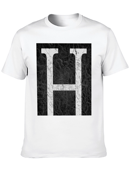 Monogram H Black Texture Graphic T-Shirt