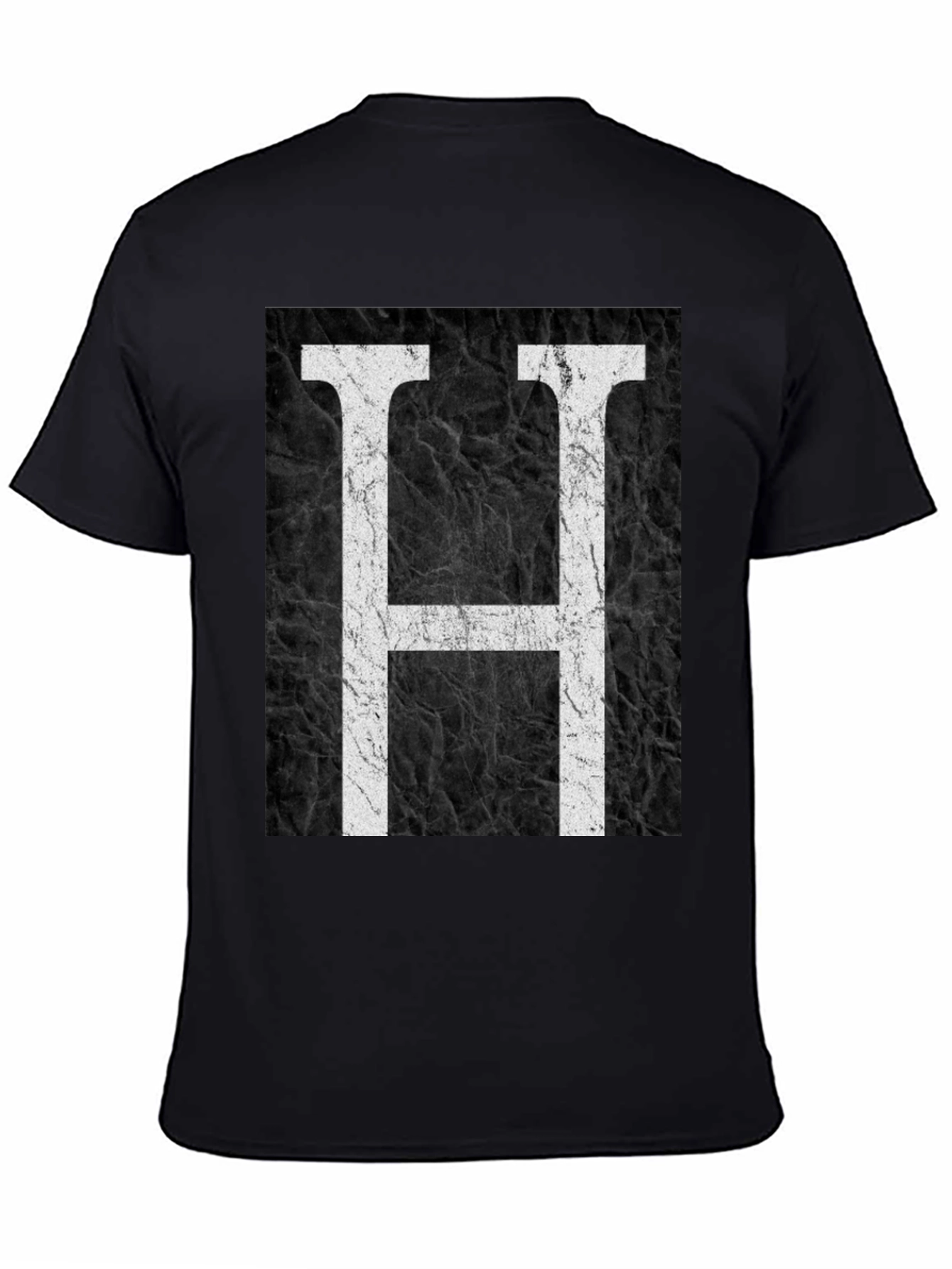 Monogram H Black Texture Graphic T-Shirt