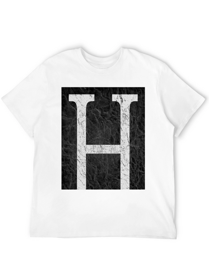 Monogram H Black Texture Graphic T-Shirt
