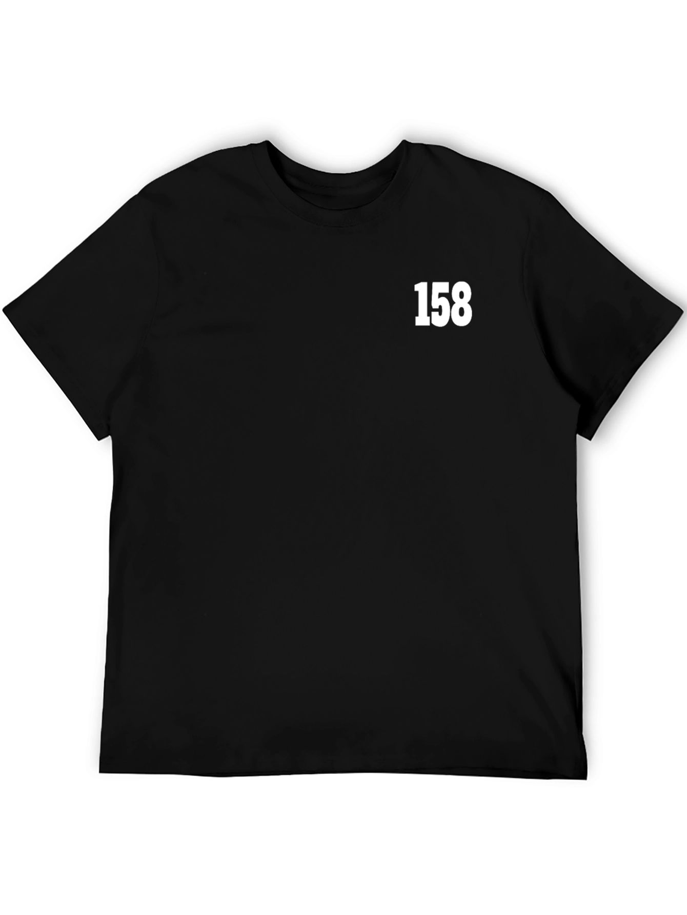 Black Tee with White Number 158