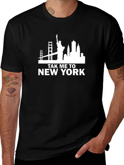 Take Me To New York Black Graphic Tee