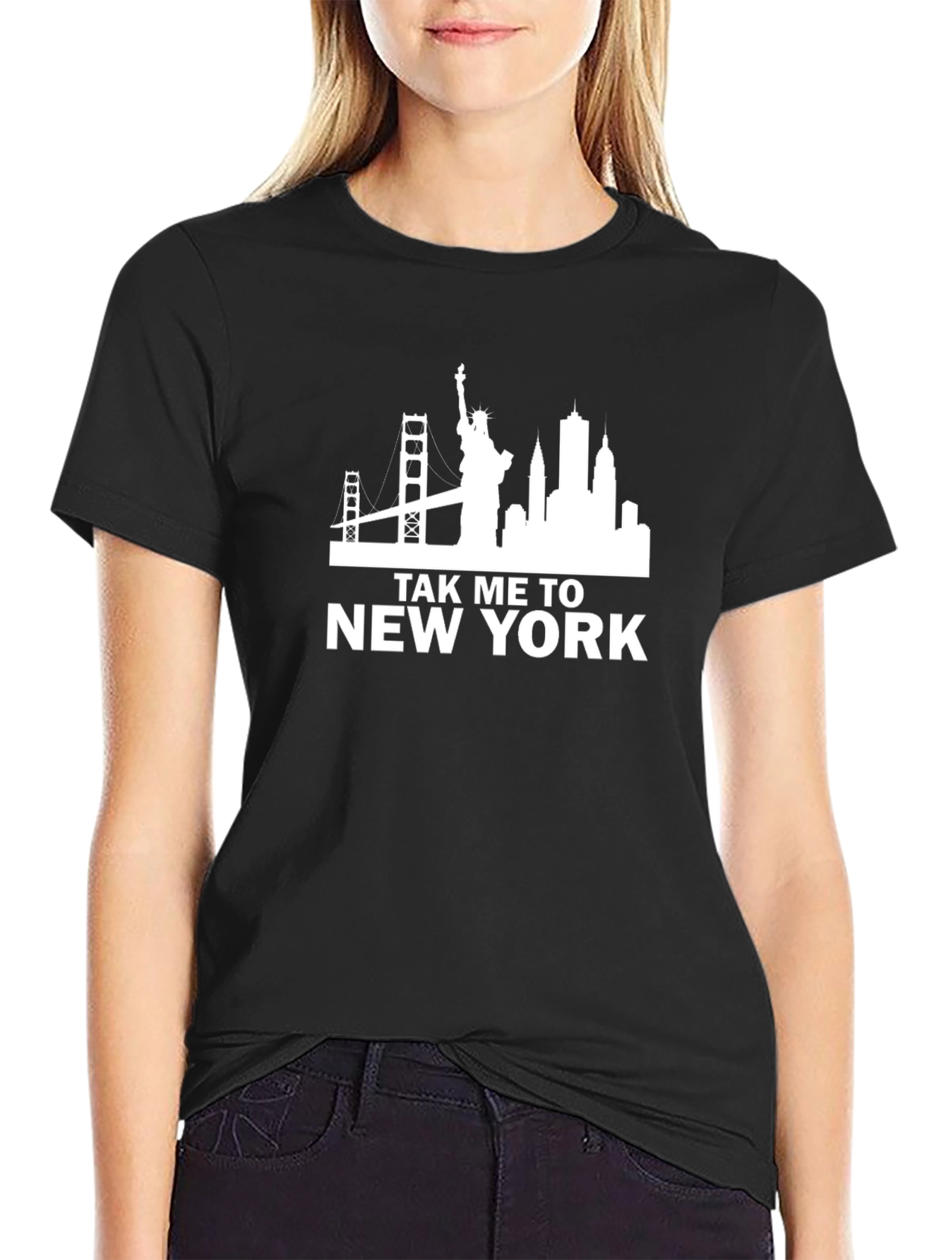 Take Me To New York Black Graphic Tee