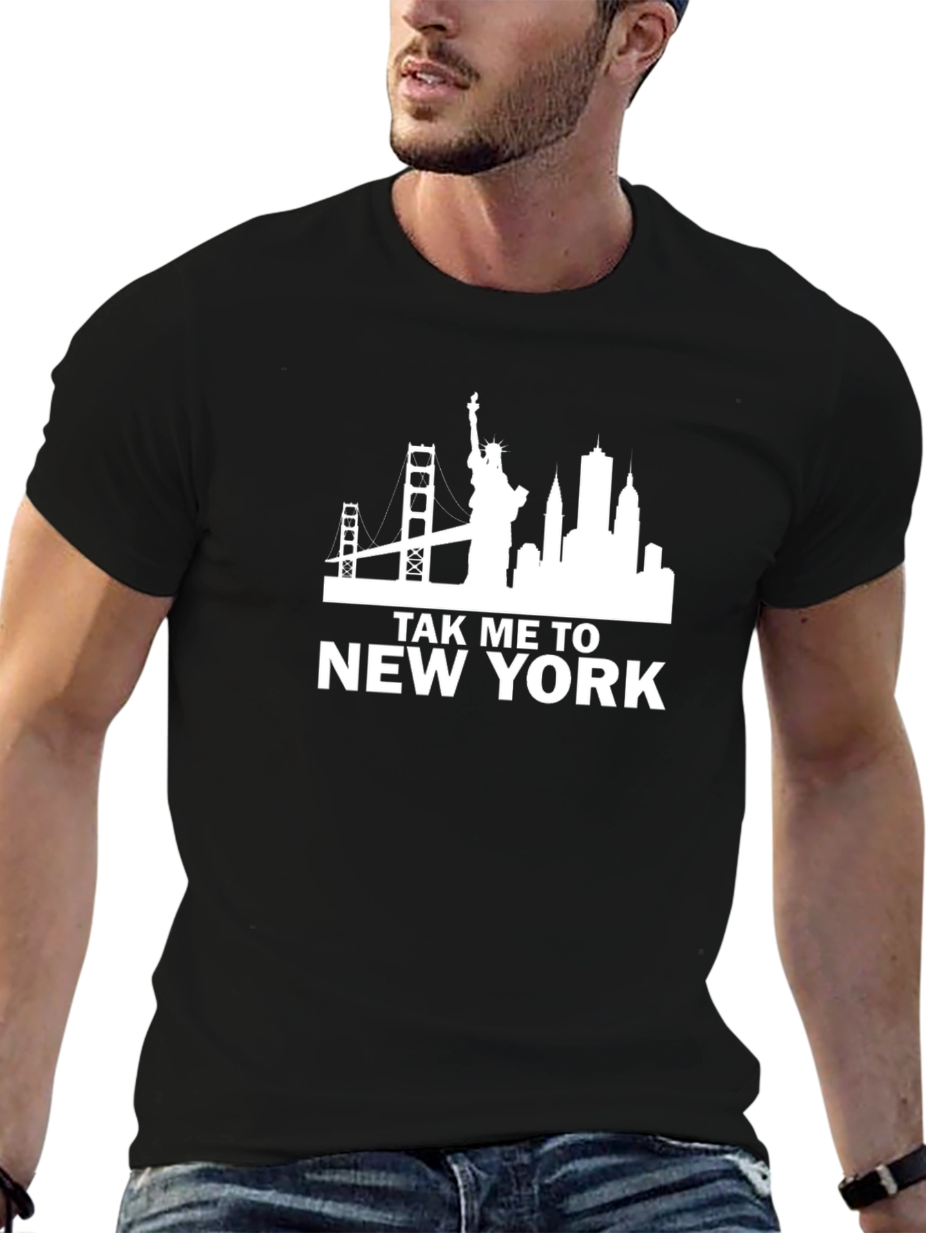 Take Me To New York Black Graphic Tee