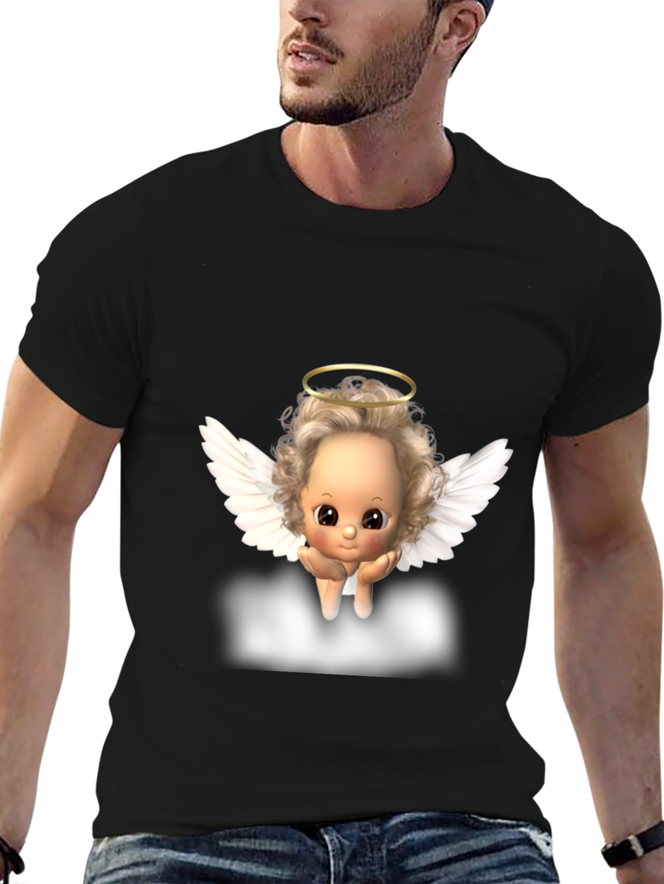 Angel Baby Graphic Tee - Black