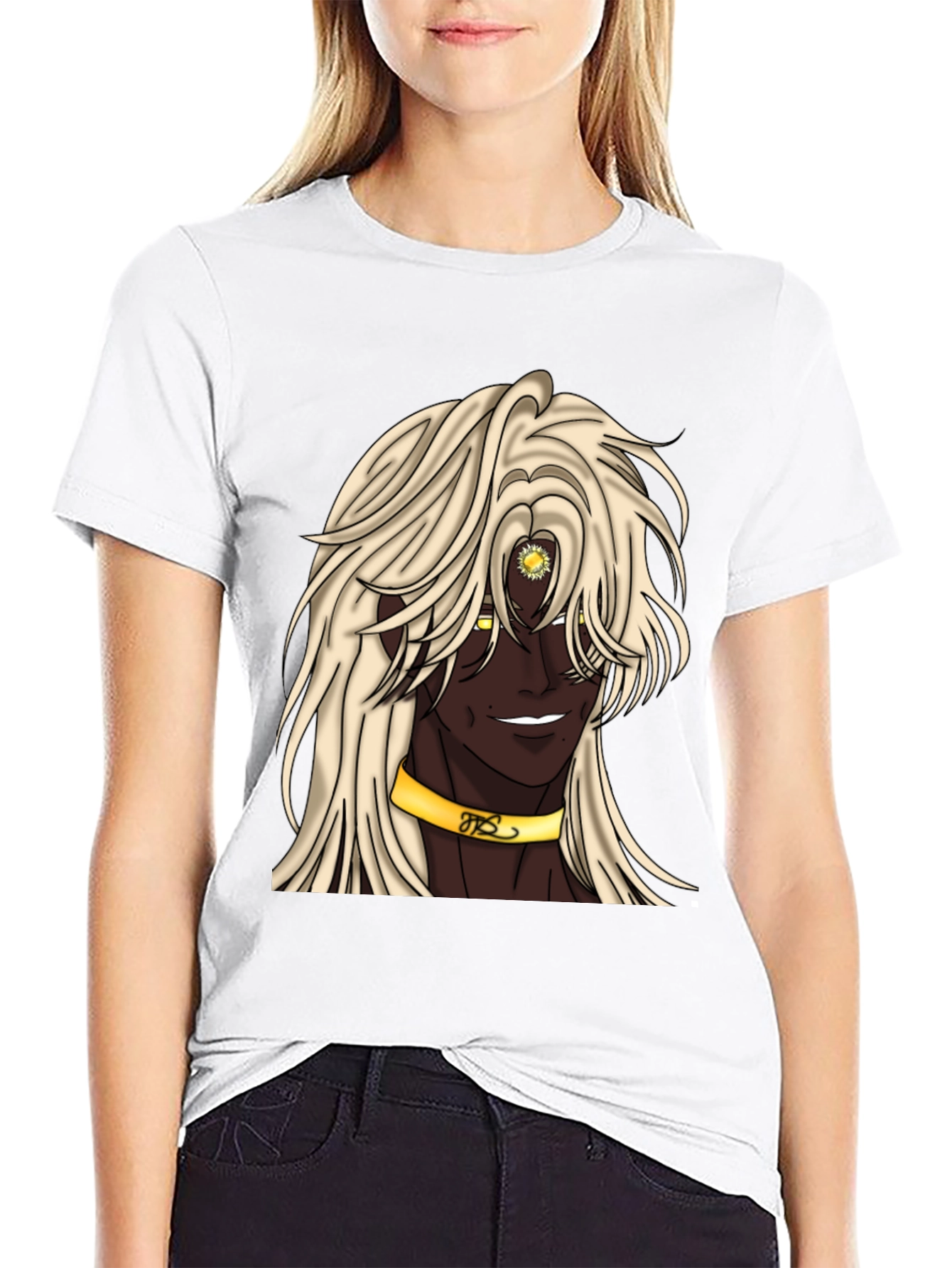 Anime Character Graphic Tee - Black