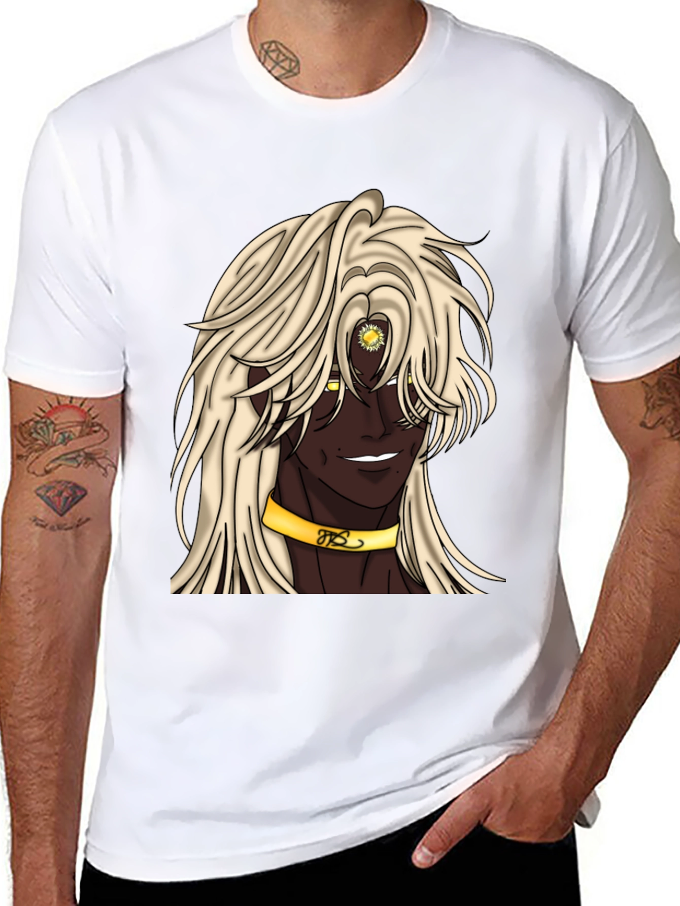 Anime Character Graphic Tee - Black