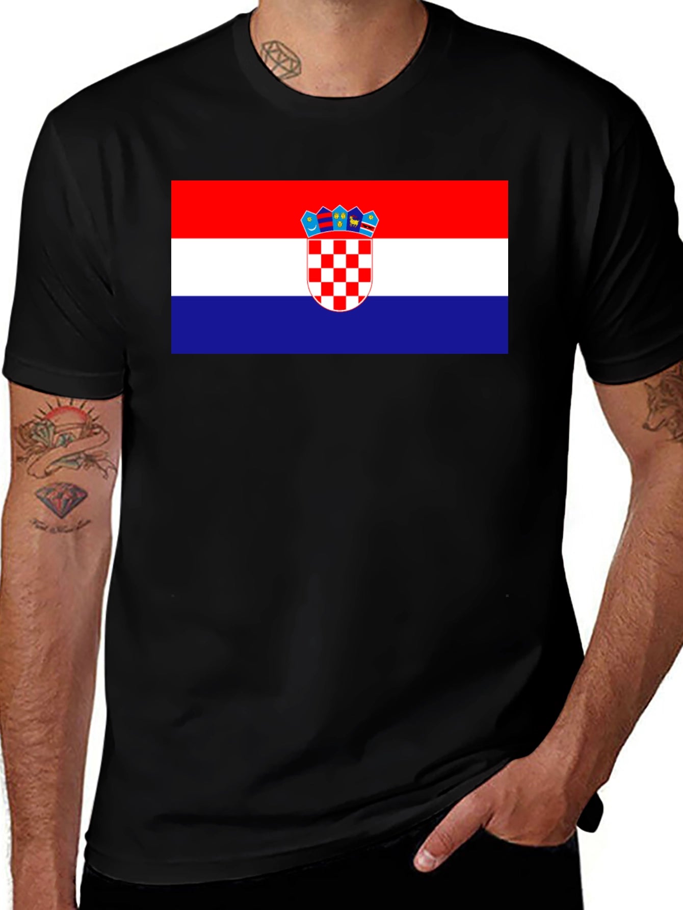 Croatian Flag T-Shirt - Red White Blue