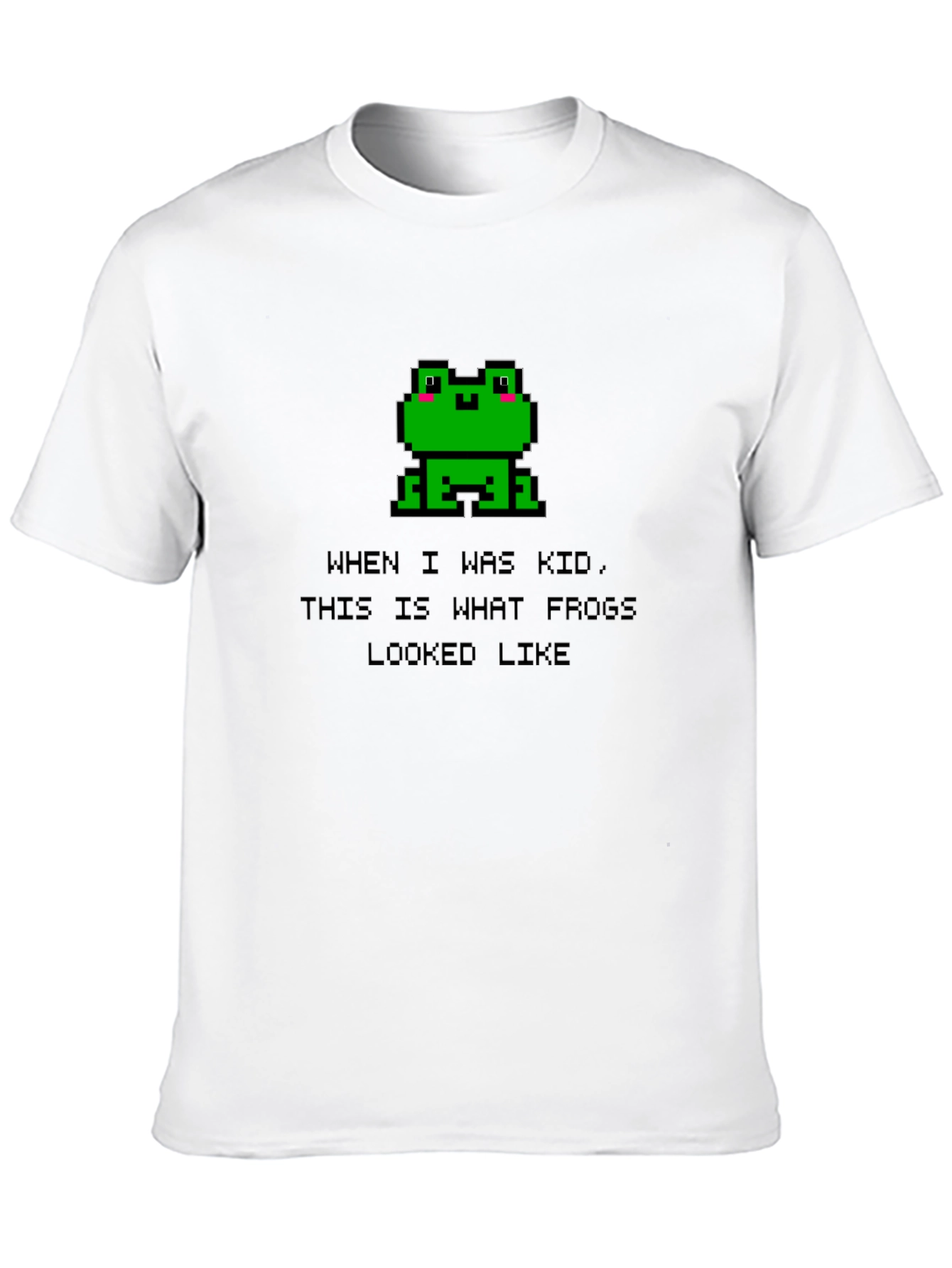 Retro Frog Pixel Art Black T-Shirt