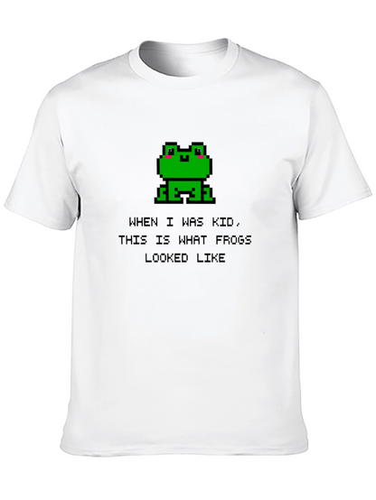 Retro Frog Pixel Art Black T-Shirt
