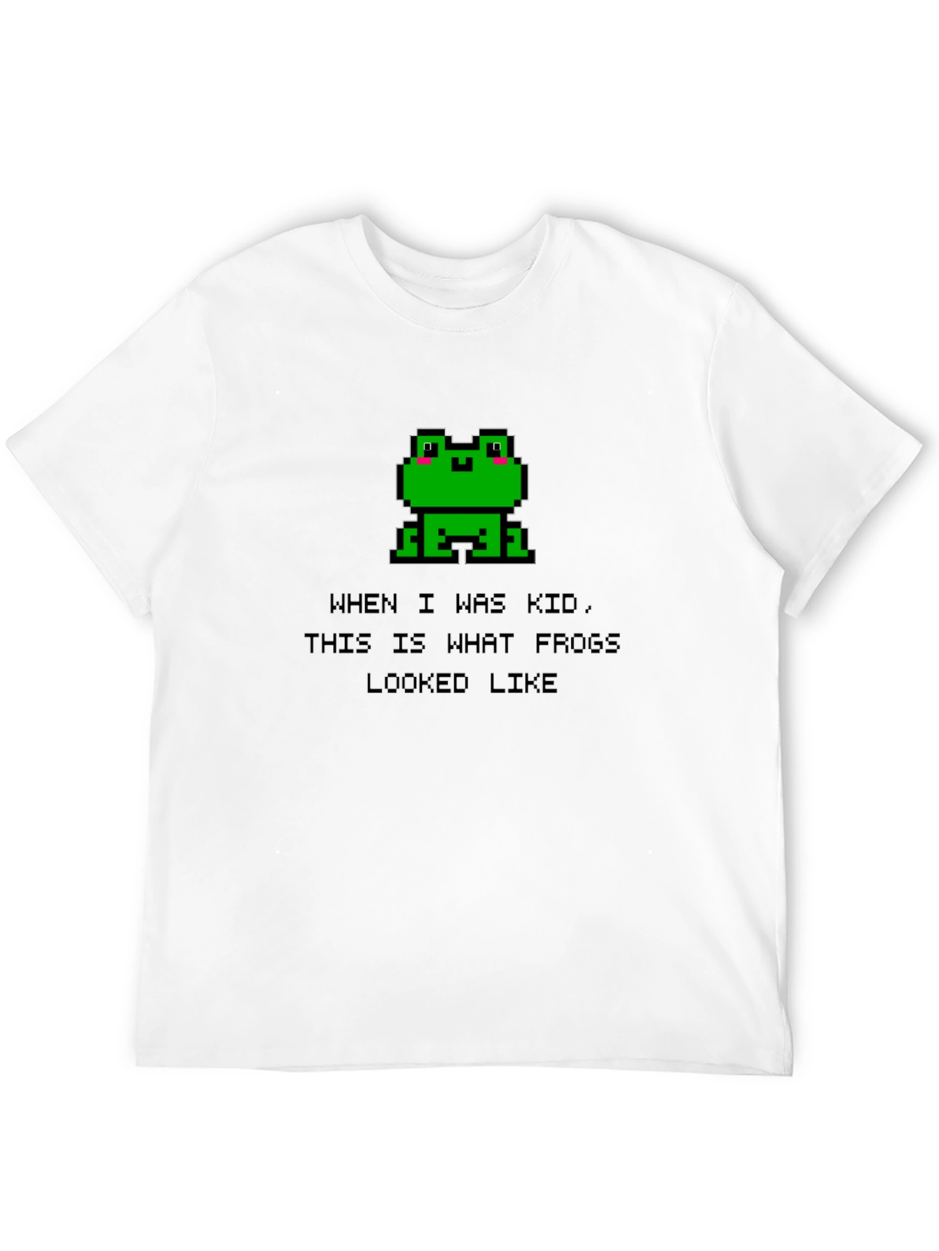 Retro Frog Pixel Art Black T-Shirt