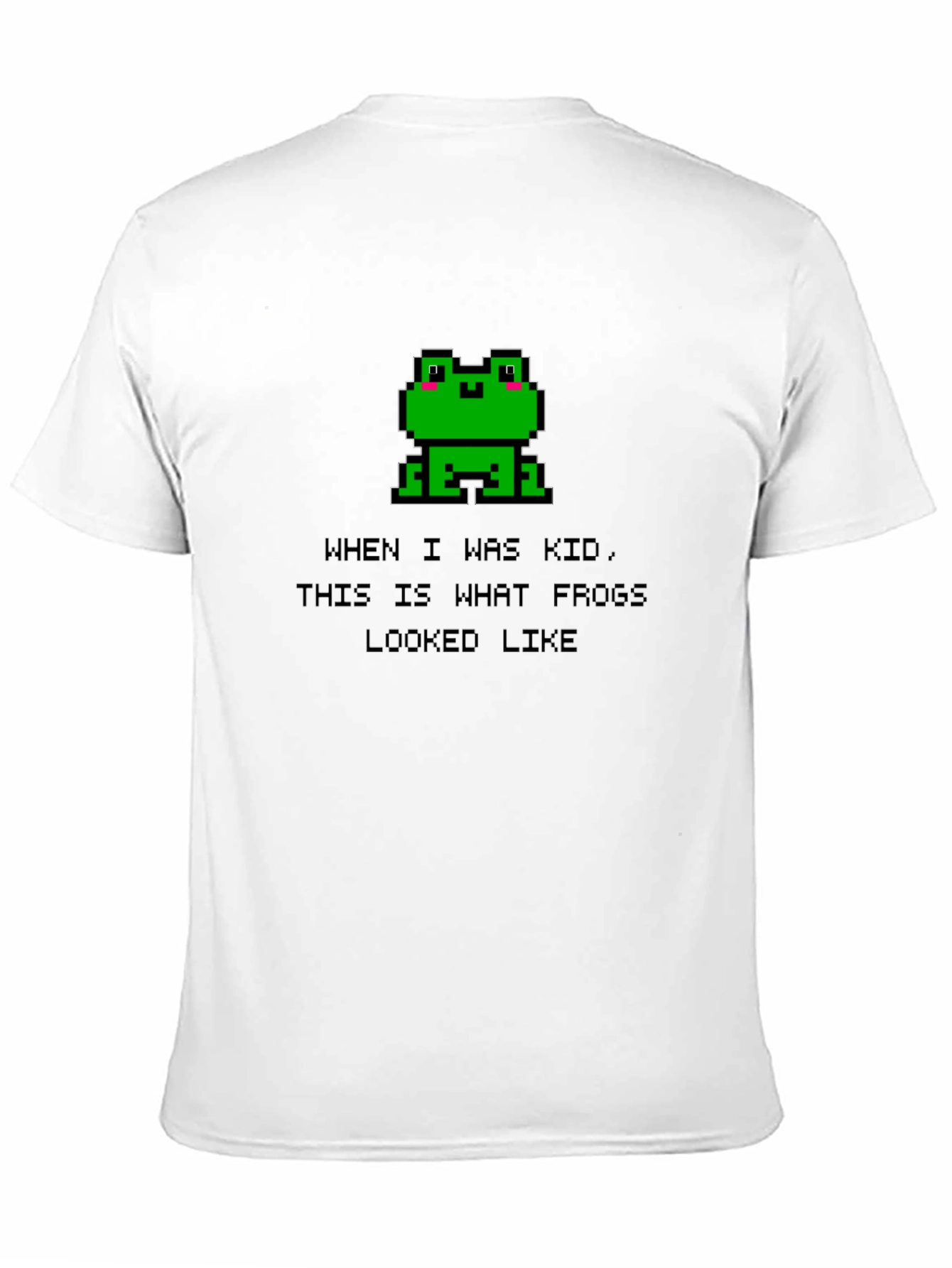 Retro Frog Pixel Art Black T-Shirt