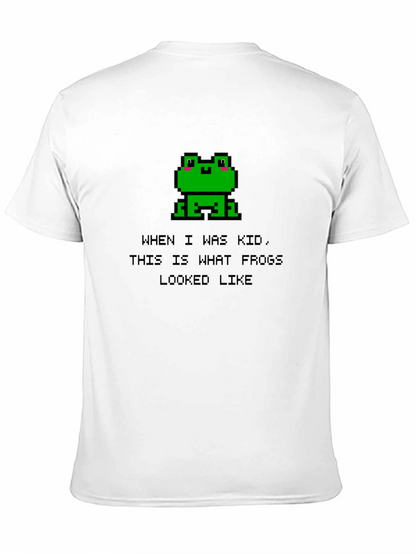 Retro Frog Pixel Art Black T-Shirt