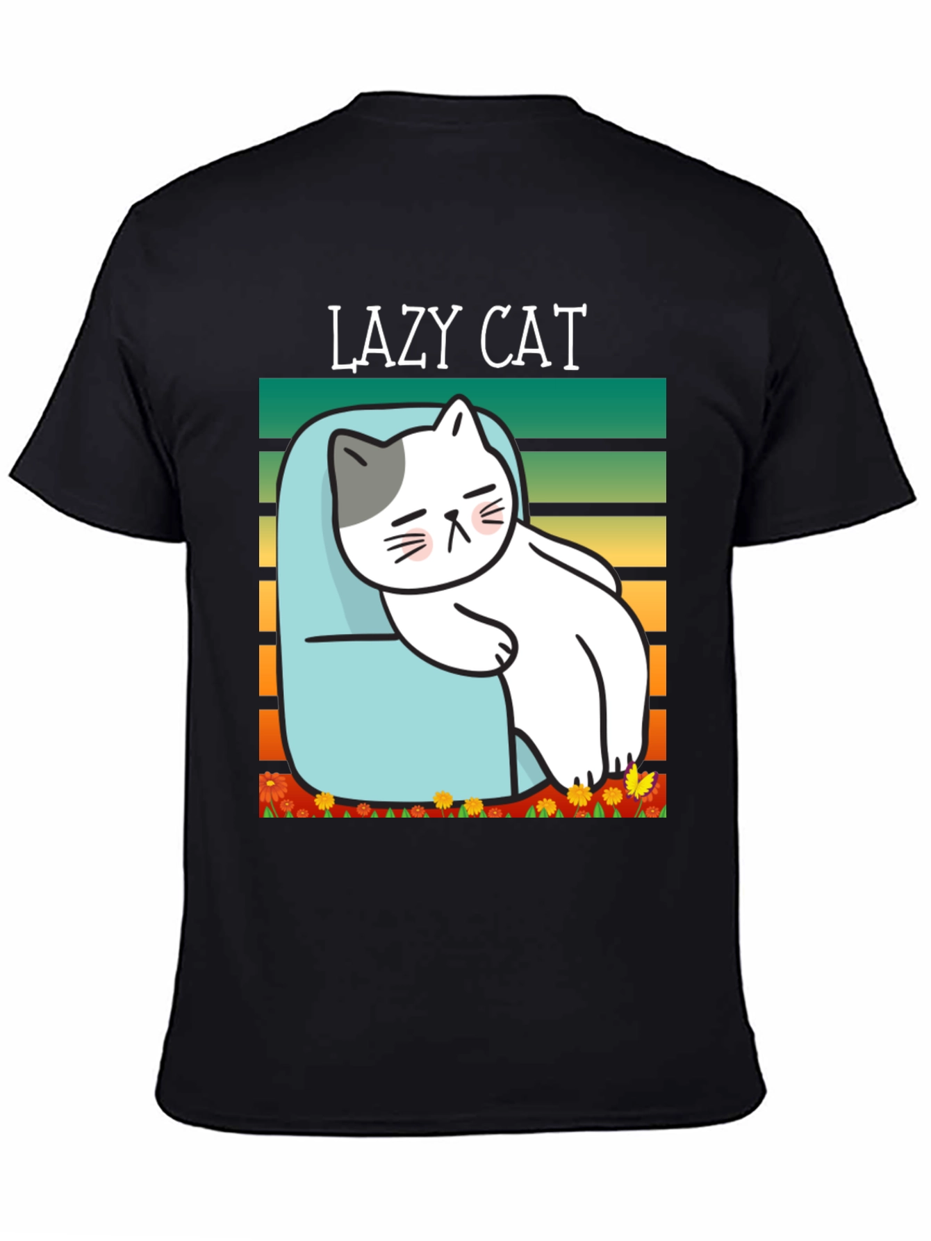 Lazy Cat Graphic T-Shirt - Unisex Cotton Tee