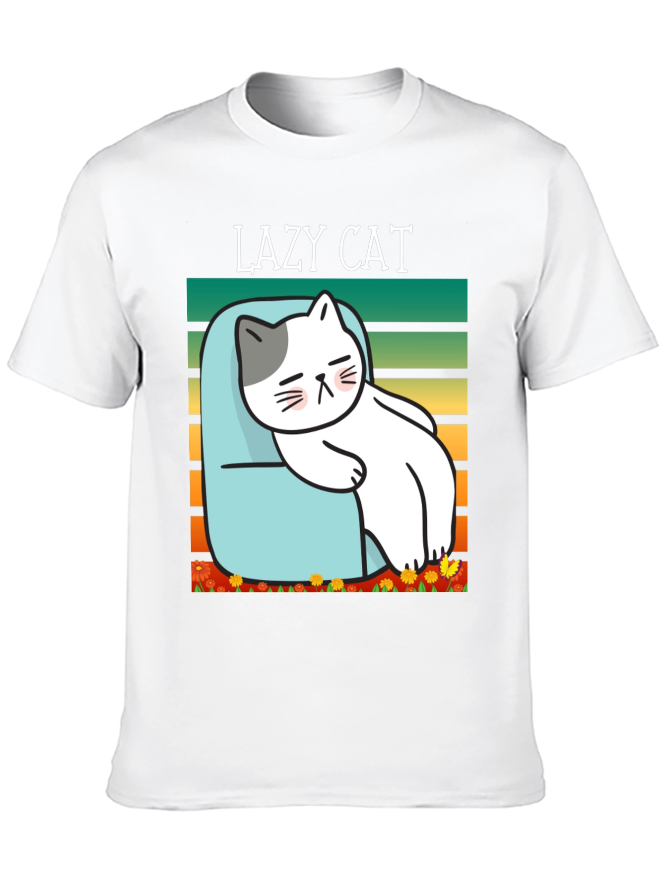 Lazy Cat Graphic T-Shirt - Unisex Cotton Tee