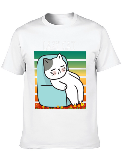Lazy Cat Graphic T-Shirt - Unisex Cotton Tee