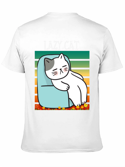 Lazy Cat Graphic T-Shirt - Unisex Cotton Tee
