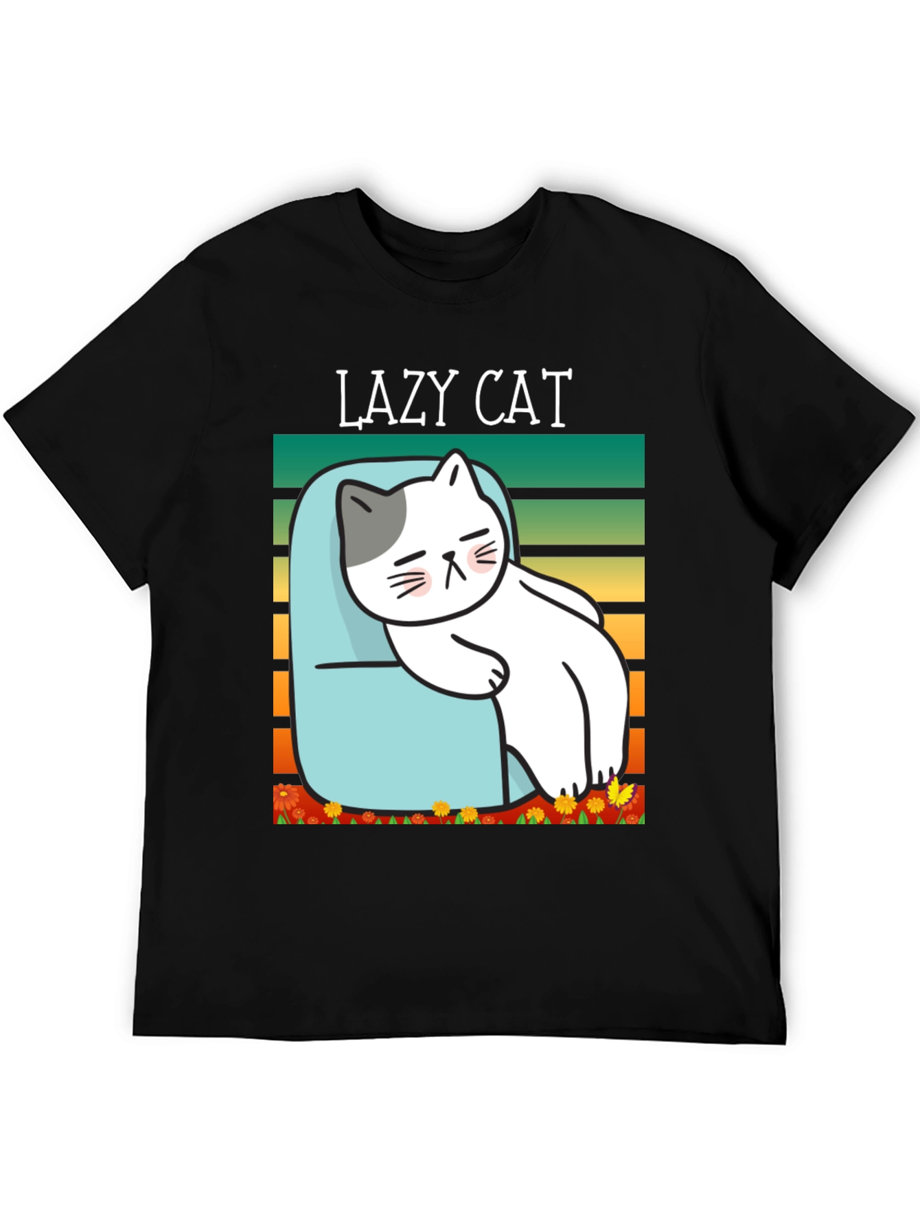 Lazy Cat Graphic T-Shirt - Unisex Cotton Tee