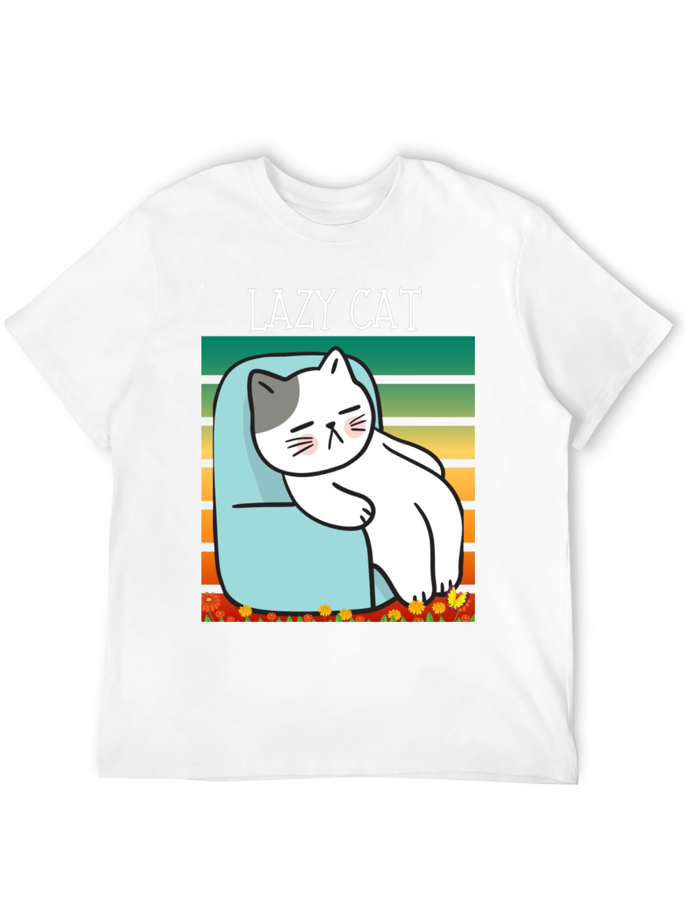 Lazy Cat Graphic T-Shirt - Unisex Cotton Tee