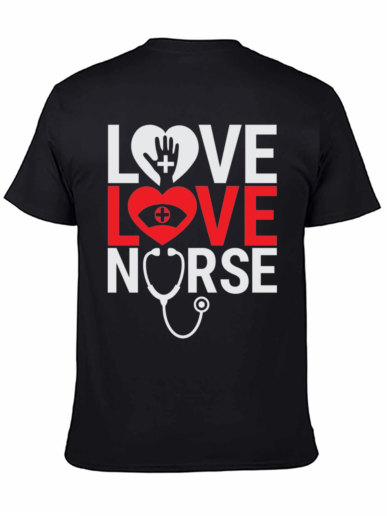 Love Nurse Black T-Shirt