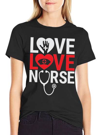 Love Nurse Black T-Shirt