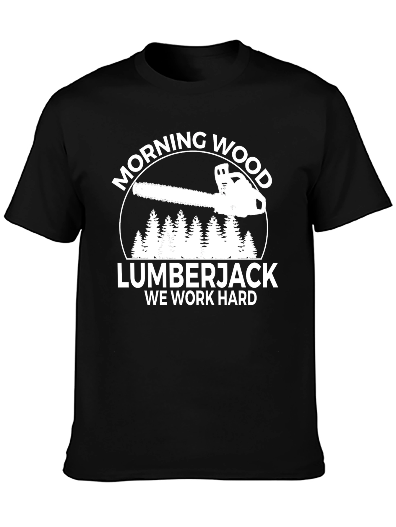 Morning Wood Lumberjack Black Graphic T-Shirt