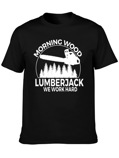 Morning Wood Lumberjack Black Graphic T-Shirt