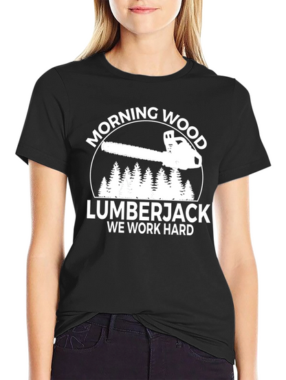 Morning Wood Lumberjack Black Graphic T-Shirt