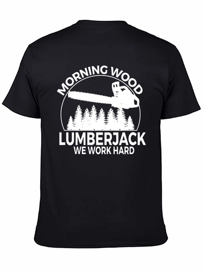 Morning Wood Lumberjack Black Graphic T-Shirt
