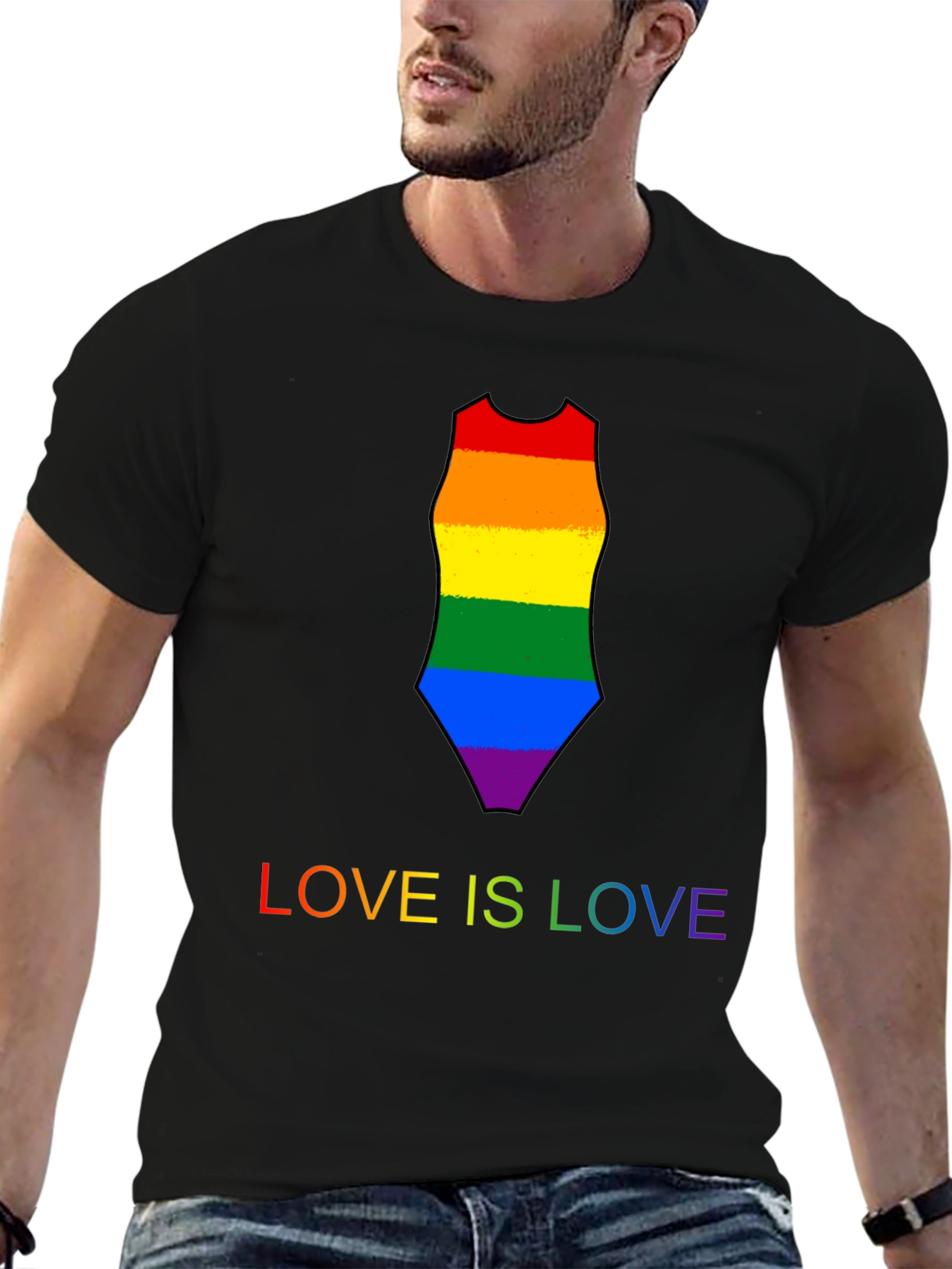 Love is Love Rainbow Swimsuit Tee