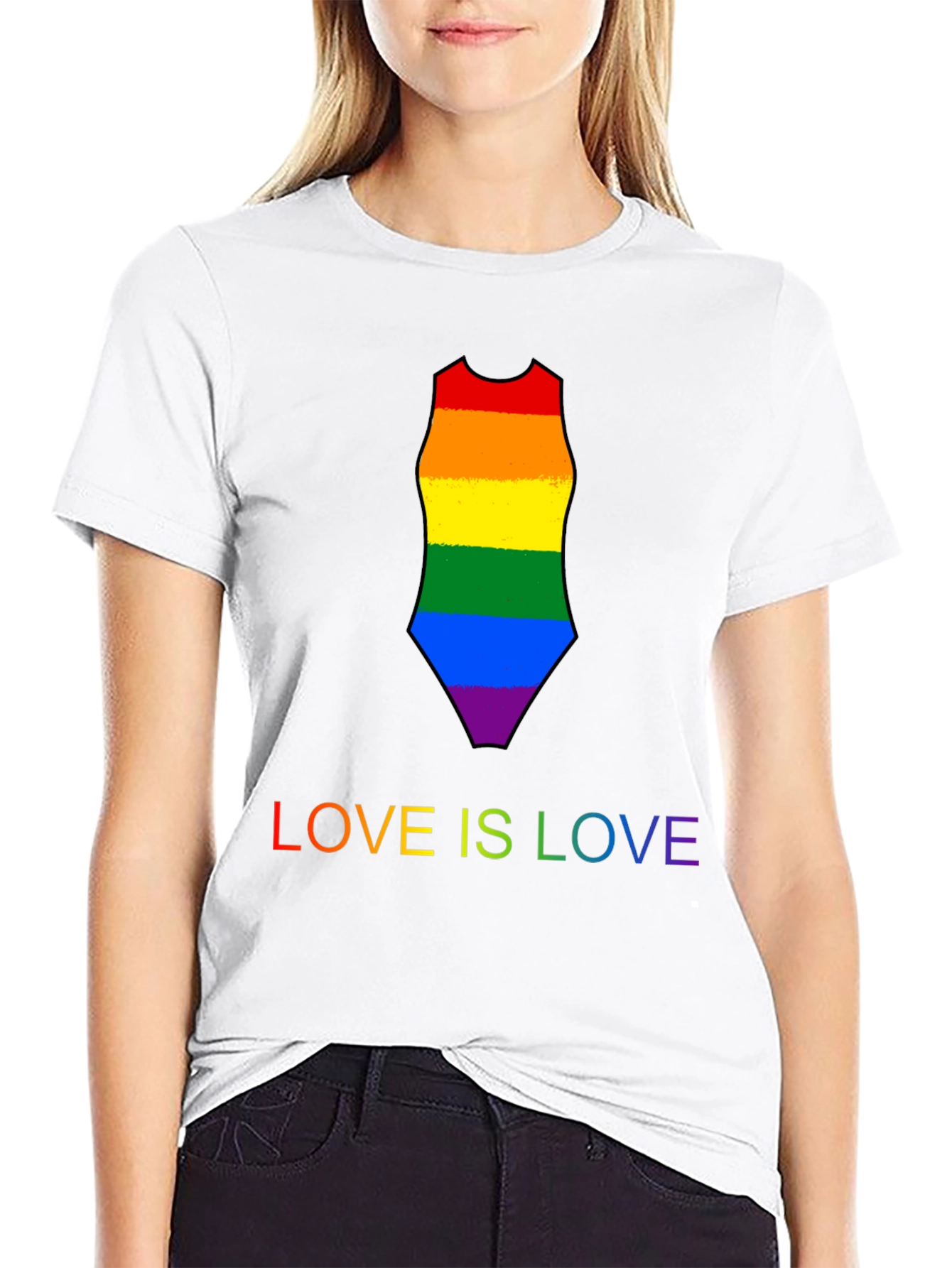 Love is Love Rainbow Swimsuit Tee