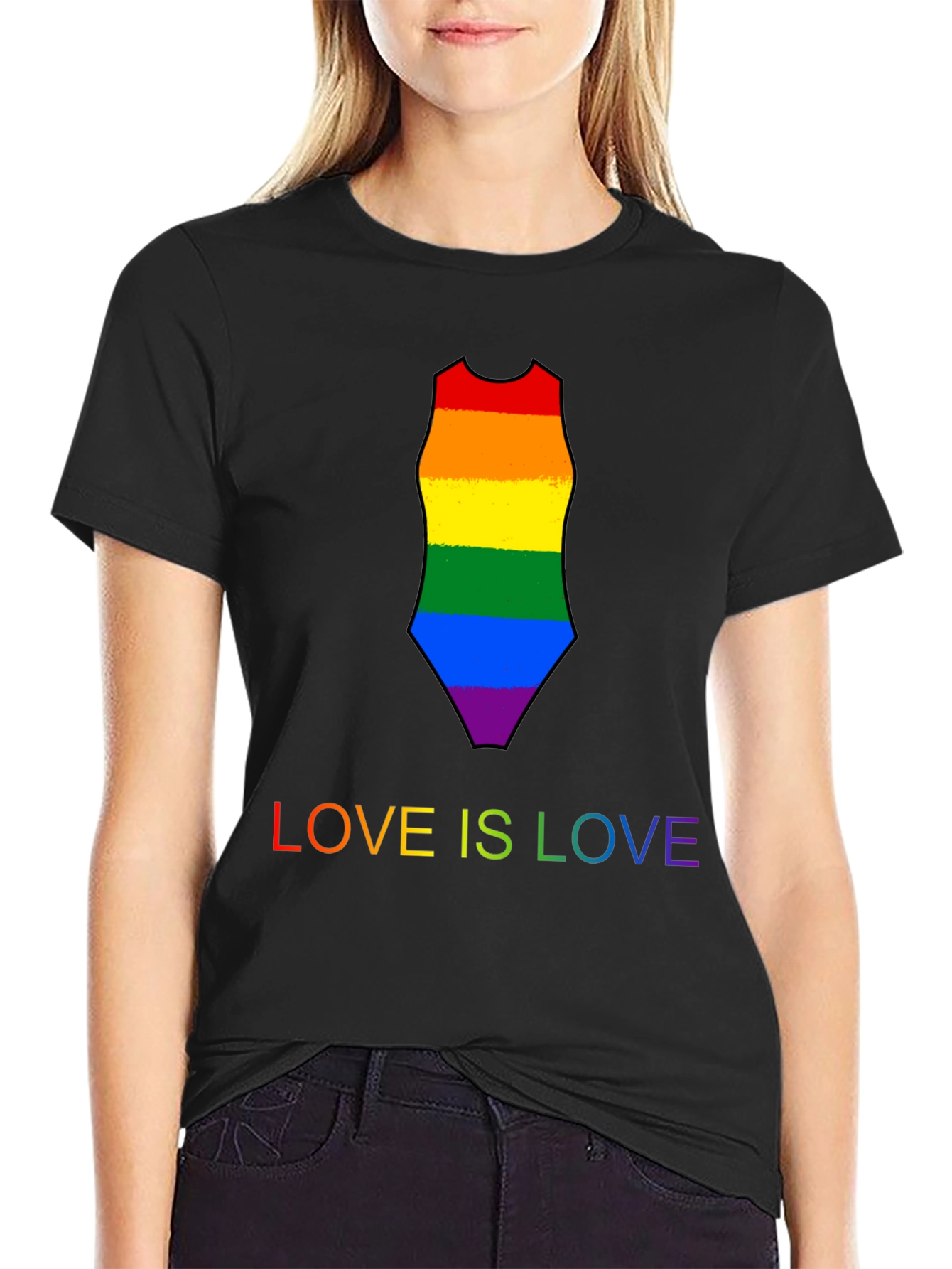 Love is Love Rainbow Swimsuit Tee