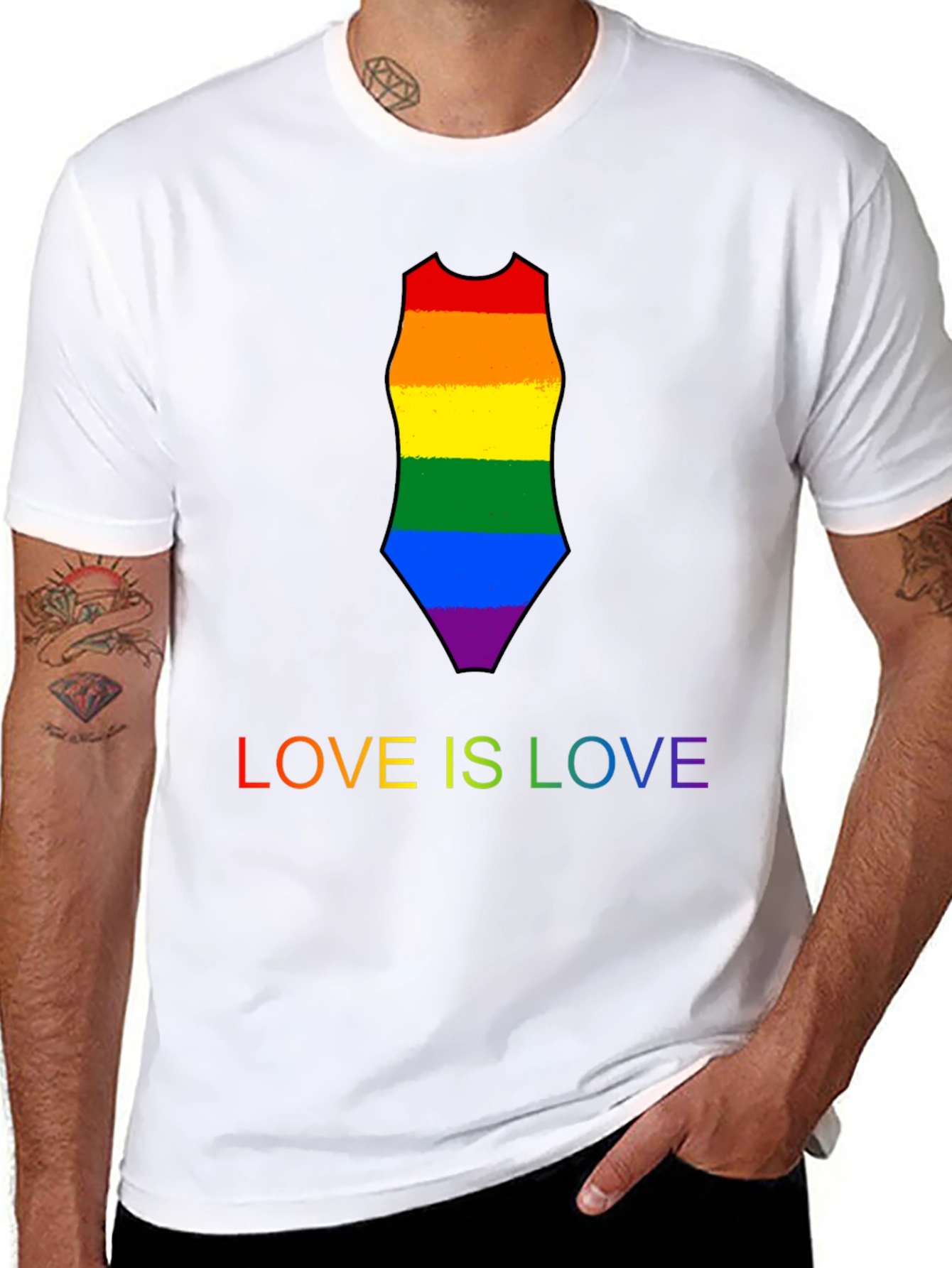 Love is Love Rainbow Swimsuit Tee