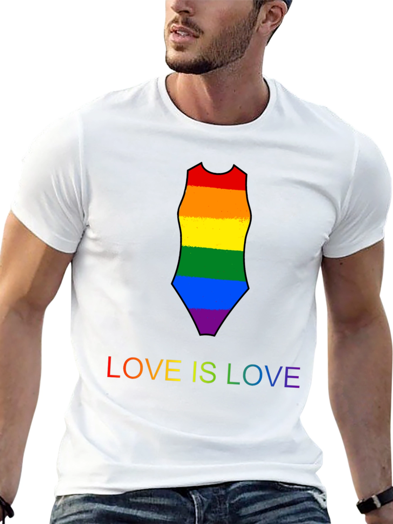 Love is Love Rainbow Swimsuit Tee