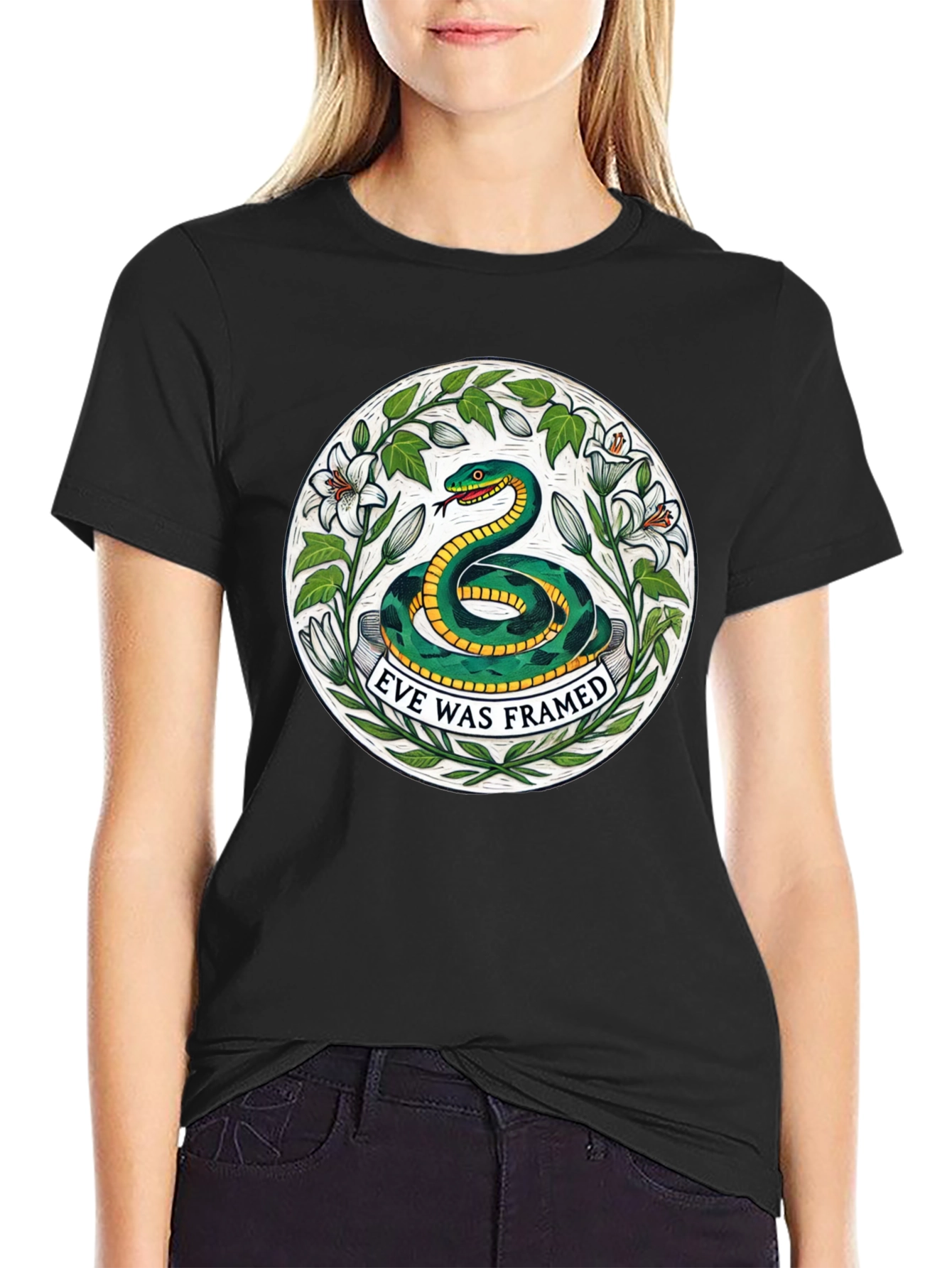 Eve Was Framed Graphic T-Shirt - Black