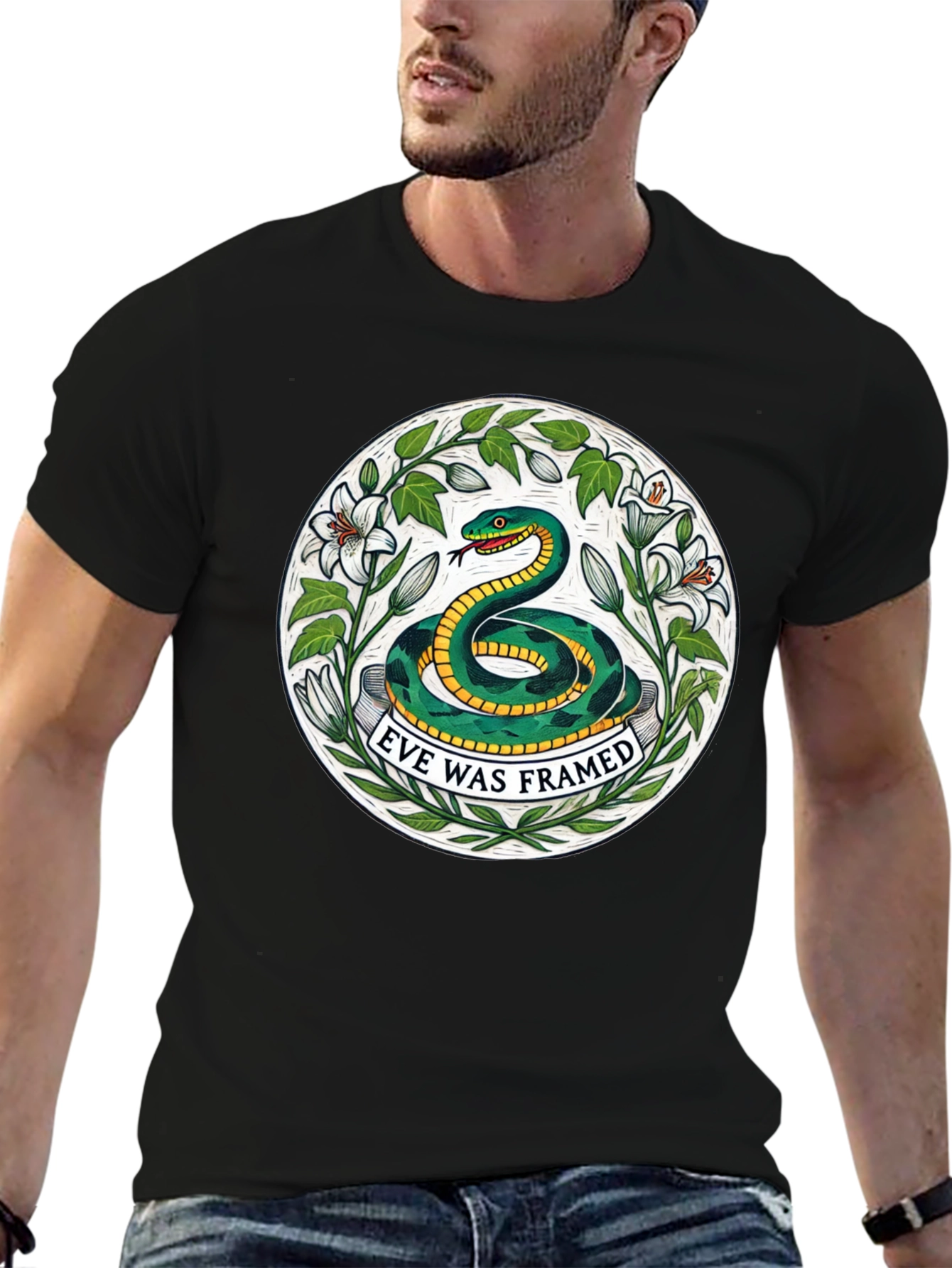 Eve Was Framed Graphic T-Shirt - Black