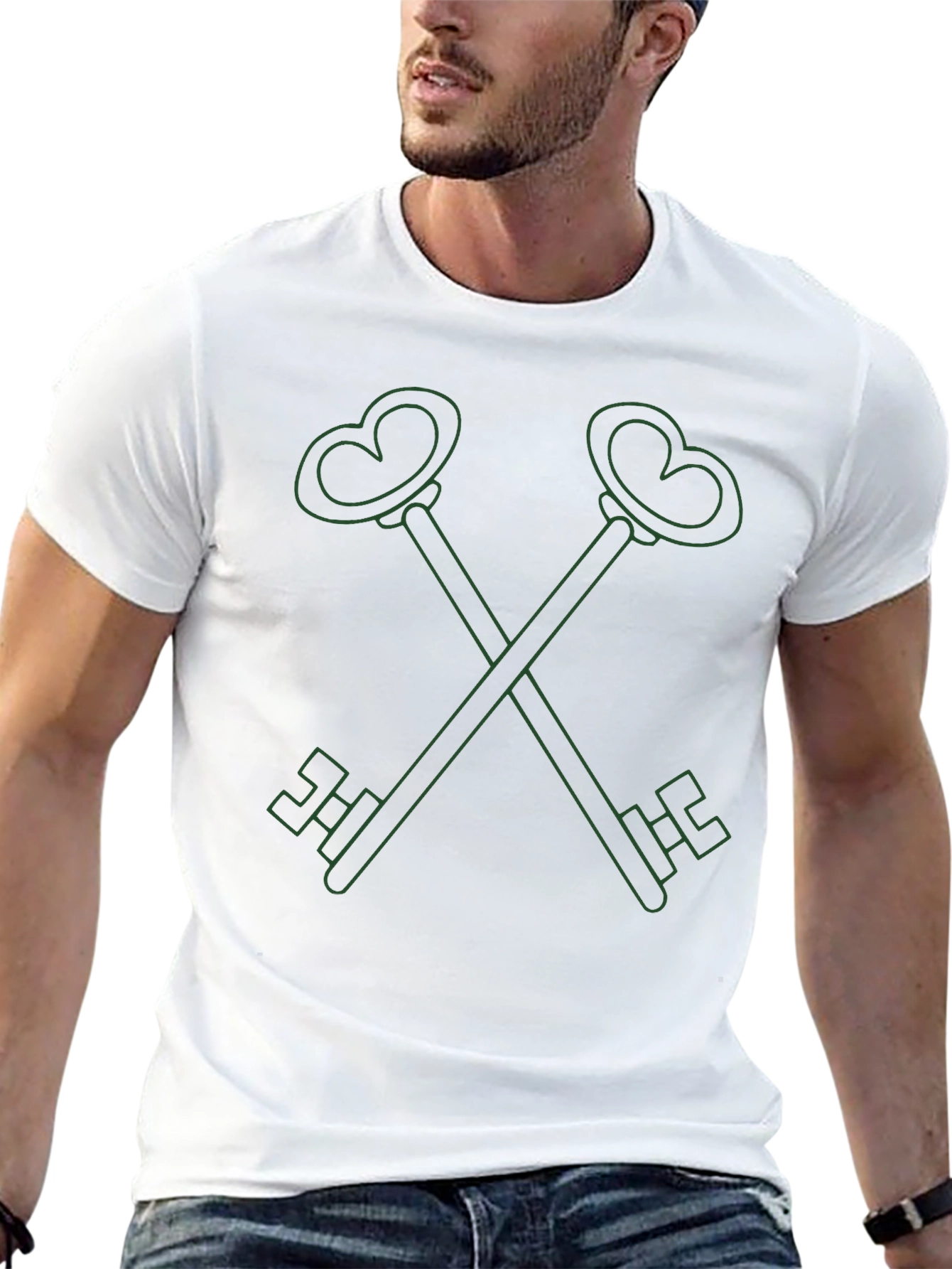 Heart Key Graphic Tee - Stylish Comfort