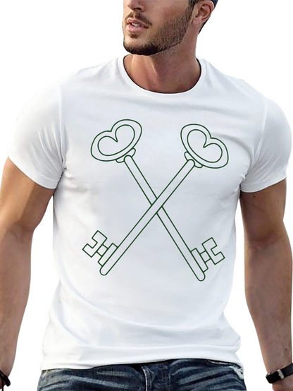 Heart Key Graphic Tee - Stylish Comfort