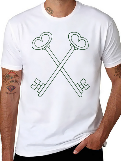 Heart Key Graphic Tee - Stylish Comfort