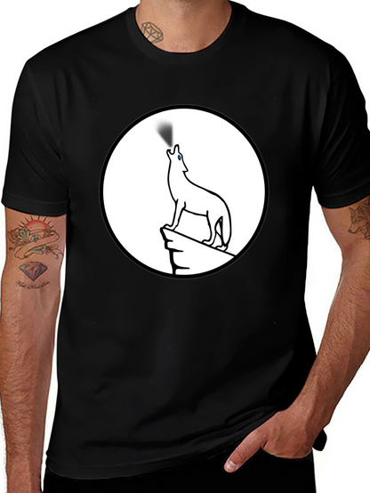 Wolf Howling Moon Graphic T-Shirt
