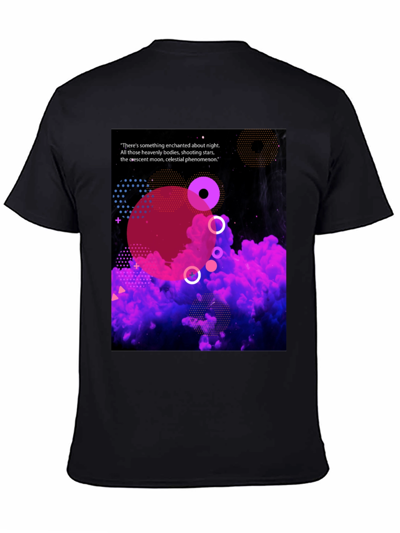 Enchanted Night Black T-Shirt - Celestial Design
