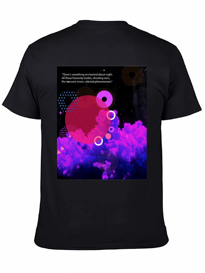 Enchanted Night Black T-Shirt - Celestial Design