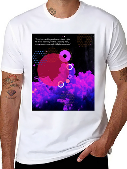 Enchanted Night Black T-Shirt - Celestial Design