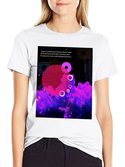 Enchanted Night Black T-Shirt - Celestial Design