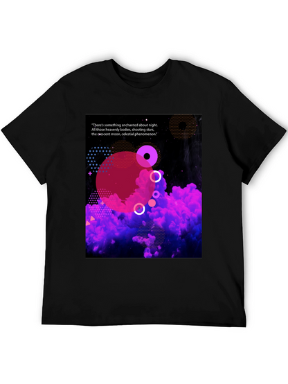 Enchanted Night Black T-Shirt - Celestial Design