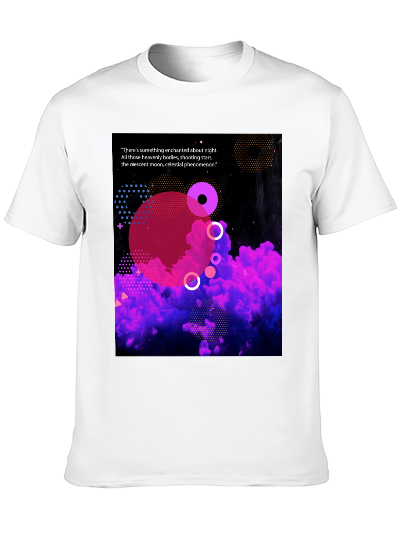 Enchanted Night Black T-Shirt - Celestial Design