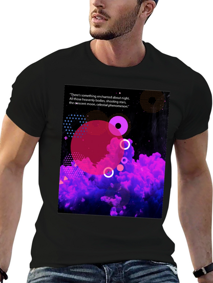 Enchanted Night Black T-Shirt - Celestial Design