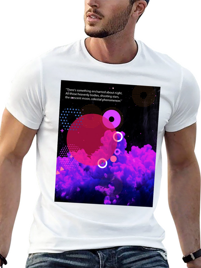 Enchanted Night Black T-Shirt - Celestial Design