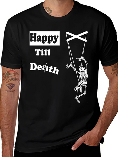 Happy Till Death Skeleton Puppet T-Shirt