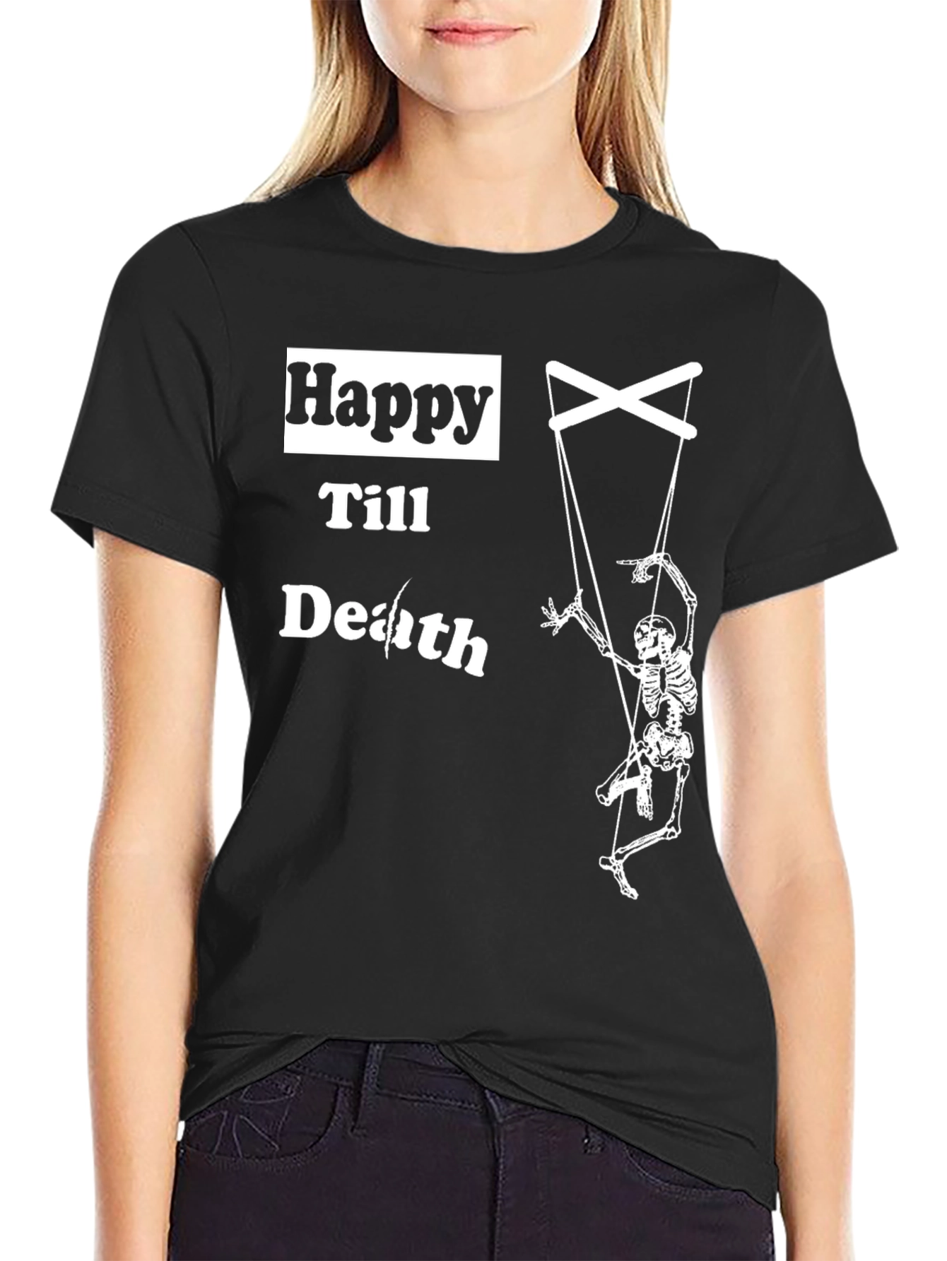 Happy Till Death Skeleton Puppet T-Shirt