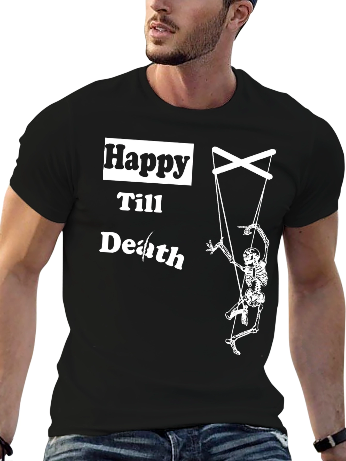 Happy Till Death Skeleton Puppet T-Shirt